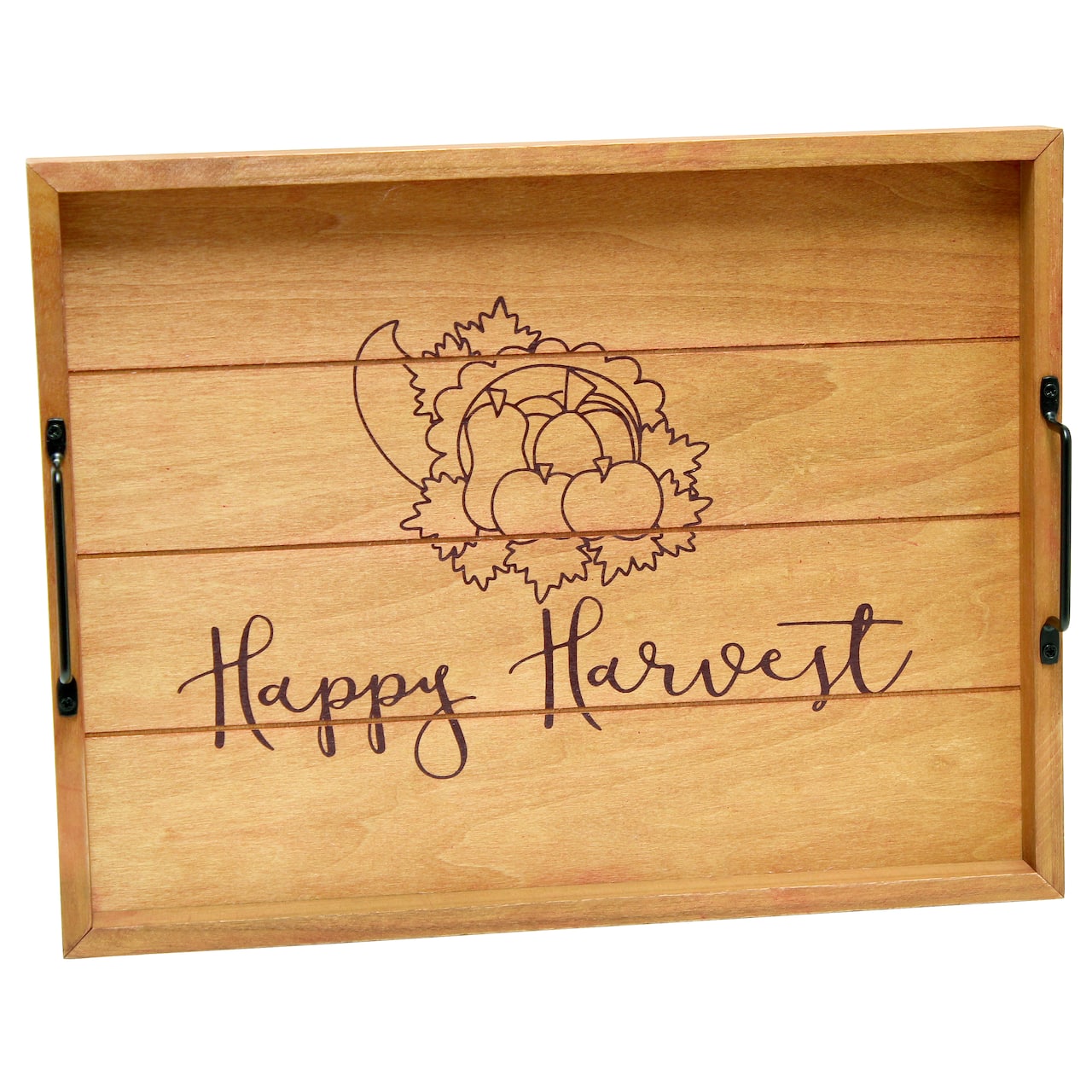 Elegant Designs&#x2122; 15.5&#x22; Happy Harvest Serving Tray with Handles